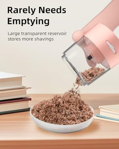 ZMOL Electric Pencil Sharpener,Portable Small Battery Powered Pencil Sharpeners for Kids,Electric Pencil Sharpener Battery Operated,Suitable for No.2/Colored Pencils(6-8mm) Pink - Image 7