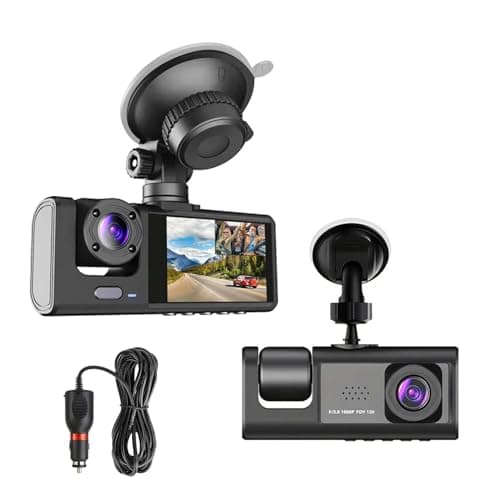 Dual Dash Camera for Car Front and Inside Dash Cam Car Security Video Recorder with Audio 1080P Vehicle Cam Plug and Play, WDR, Night Vision, G-Sensor Auto Lock, 2 Inch Screen - Image 1