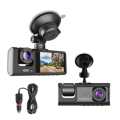 Dual Dash Camera for Car Front and Inside Dash Cam Car Security Video Recorder with Audio 1080P Vehicle Cam Plug and Play, WDR, Night Vision, G-Sensor Auto Lock, 2 Inch Screen - Image 1