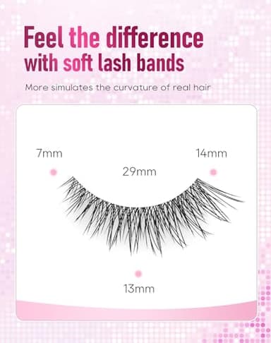 Frihappy Natural False Eyelashes Flared Wispy False Lashes Natural Look HA-17 - Image 2