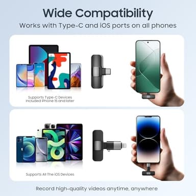 GNTOET Professional Wireless Lavalier Microphone for iPhone and Android, Plug-and-Play Noise-Reducing Mini Microphone for Video Recording, Vlog, Tiktok, YouTube and Podcasting - Image 4