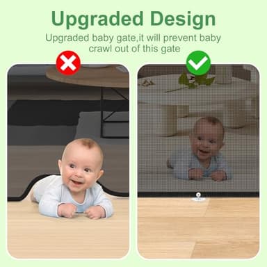 Upgraded Retractable Baby Gate, Extra Wide Safety Kids or Pets Gate, 33” Tall, Extends to 71” Wide, Mesh Safety Dog Gate for Stairs, Indoor, Outdoor, Doorways, Hallways(33”x71”, Black) - Image 8