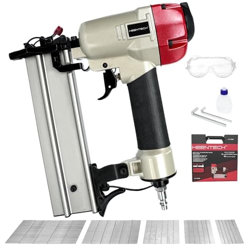 KEENTECH 18 Gauge Pneumatic Brad Nailer Kit, Aluminum Magazine, Compatible With 5/8" To 2" Brad Nails, With Outdoor Portable Carrying Case, 3000pcs Nails For Free Value Pack (Need Air Compressor) - Image 1