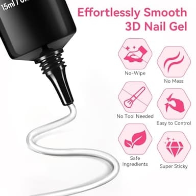 Makartt 3D Nail Gel and Chrome Nail Powder Kit, 15g Sculpting Gel for Nail Art DIY No wipe 3D Molding and Metallic Chrome Powder Set for Decoration Manicure Pedicure Use - Image 4