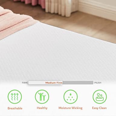 OUUI 5 Inch Cooling Gel Memory Foam Twin Mattress in a Box with Breathable Cover Medium Firm for Bunk Bed, Trundle Bed, Pressure Relief, CertiPUR-US Certified - Image 3