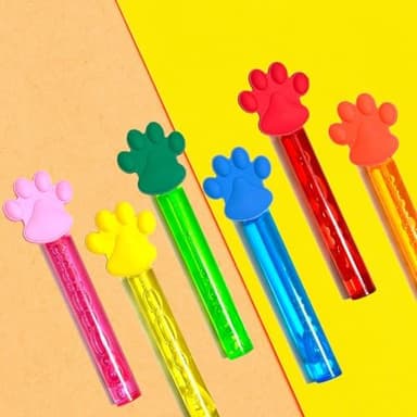 Paw Party Favors,24Pcs Paw Print Bubble Wands for Kids,Cute Bubble Wand for Pet Dog Puppy Cat Birthday Party Supplies,Classroom Prizes Pinata Goodie Bag Stuffers Gifts - Image 3