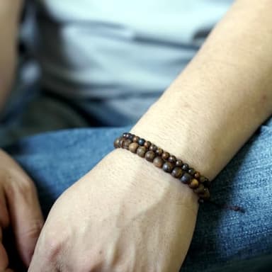 2 Pcs Natural Gemstone Beaded（4mm/6mm）Healing Jewelry，Handmade Adjustable Bracelet for Man Women,Matching Bead Couple Bracelets for Boyfriend Girlfriend (Tiger-eye（Matte) - Image 4