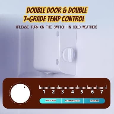 TACOOL 2.4 Cu.ft Mini Fridge Mini Refrigerator with Freezer Dual Door Dorm Fridge for Personal Senven Temp Gear Suit for Apartment, Bedroom, Rv Silver - Image 4