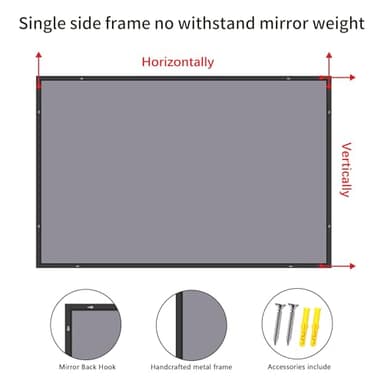 COFENY 40x60inch Black Bathroom Mirror, Black Rectangle Mirror with Frame, Large Rectangular Wall Mirrors for Bathroom, Living Room, Hair Salon, Big Farmhouse Mirror Hang Horizontal/Vertical - Image 8