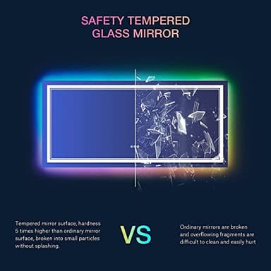 ISTRIPMF 60x30 Inch LED Bathroom Mirror with Lights, Color Changing RGD Backlit and Front Light Mirror,Lighted Vanity Mirrors for Bathroom Wall, Dimmable, Anti-Fog,Shatterproof,Memory - Image 7