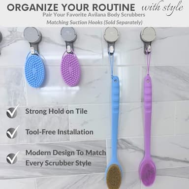 Avilana Silicone Body Scrubber – Gentle Shower Brush & Loofah Alternative- Food Grade & Lab Tested – Fast-Drying, Hygienic, BPA-Free Silicone Body Gentle Exfoliator (Green, Massage) - Image 6