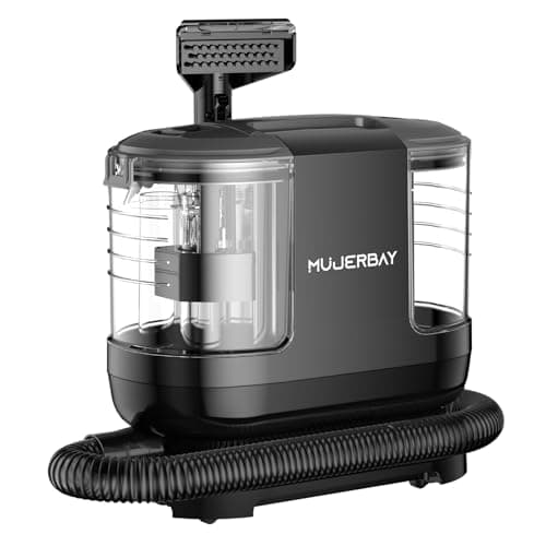 MUJERBAY Miniboo Carpet Cleaner, Compact & Powerful Upholstery Cleaner Machine,Portable Spot with 360°Wheels, 1.3-inch Deep Stain Small Rug Cleaner for Car, Stairs, Couches - Image 1