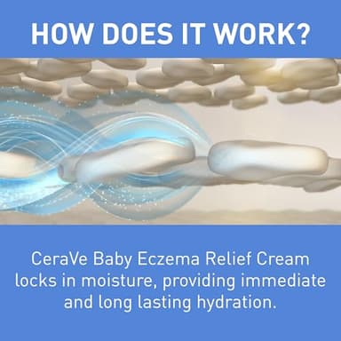 CeraVe Baby Eczema Relief Cream, 1% Colloidal Oatmeal Cream With Vitamin E & Ceramides, Soothes & Calms Itchy Skin, Developed With Pediatric Dermatologist, Fragrance Free, 5oz - Image 4