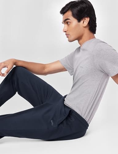 BOSS Hadiko Curved Logo Cuffed Sweatpants Dark Blue - Image 2