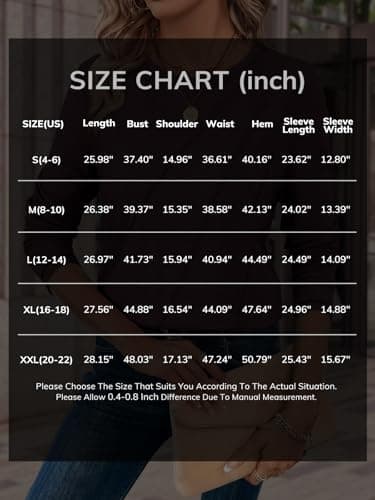 ATHMILE Womens Long Sleeve Shirts Pleated Crew Neck Casual Fall Fashion Tops Loose Fit Lightweight Girls Outfits Clothes - Image 6