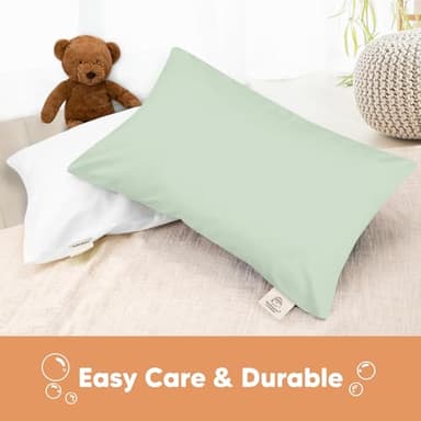 KeaBabies Toddler Pillowcase 13"x18" - Organic Cotton Toddler Pillowcase for Kids, Boys, Girls, Soft & Durable Cotton Cover for Miniature Sleepy Pillows, Cute Colors, Pillow Sold Separately (Sage) - Image 7