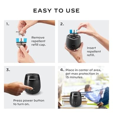 Thermacell Mosquito Repellent E-Series Rechargeable Repeller; Patio Shield 20’ Mosquito Protection Zone; Includes 36-Hr Repellent Refill; No Flame or Scent; Bug Spray and Bug Zapper Alternative - Image 4