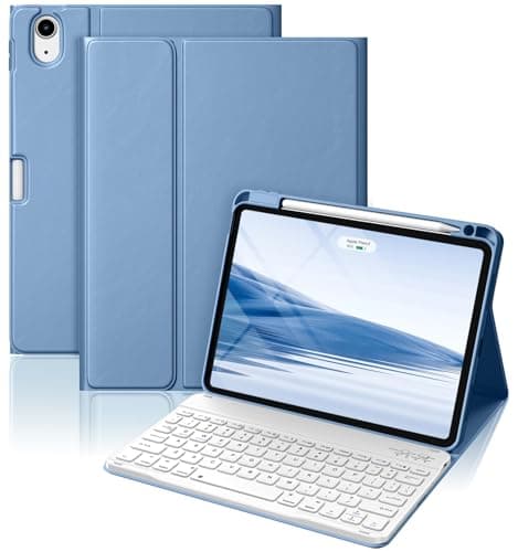 Wenlaty Keyboard Case for iPad Air 11-inch Case with Keyboard (M3/M2, 2025/2024) & Air 5th/4th Generation 10.9'' - Detachable Wireless, Thin & Light Cover with Pencil Holder for iPad Air 11-inch, Blue - Image 1