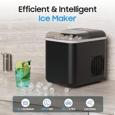 CSIHOP Countertop Ice Maker, Portable Countertop Ice Maker with App & Voice Control, 9 Bullet Ice Cubes in 6 Mins, 26Lbs/24H Self-Cleaning, Compact Ice Machine for Home Kitchen Office - Image 2