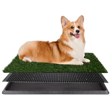 Artificial Grass Puppy Pee Pad for Dogs and Small Pets - 20x25 Reusable 3-Layer Potty Training Pad with Tray - Dog House and Pet Supplies by PETMAKER - Image 1