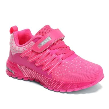 Kids Sneakers for Boys Girls Running Tennis Shoes Lightweight Breathable Sport Athletic Pink B Size US 3 Big Kid - Image 6