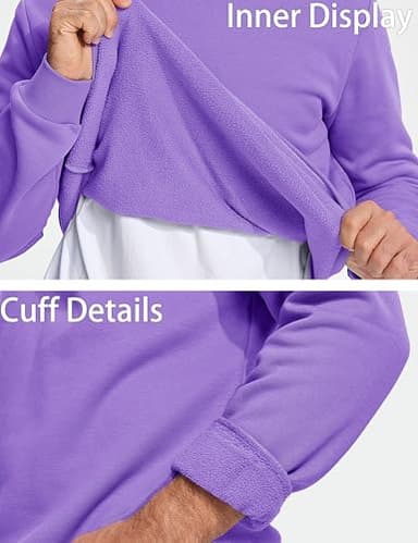 MAGCOMSEN Crewneck Sweatshirts Men Mens Fleece Sweatshirts Mens Crewneck Fleece Crewneck Sweatshirts Work Casual Tops Active Sweatshirts Purple - Image 4
