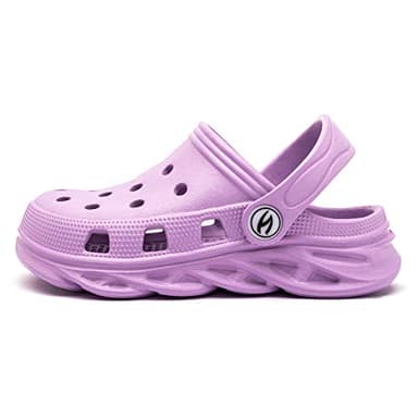 HOBIBEAR Girls Classic Graphic Toddler Garden Clogs Slip on Water Shoes (Purple-Size 8 Toddler) - Image 3
