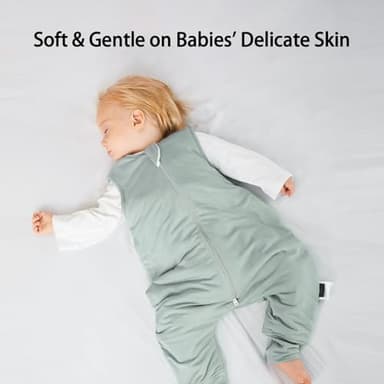 BubblePanda Rayon Made From Bamboo Toddler Sleep Sack with Feet 24-36 Months 2.5 Tog Winter Ultra Soft Warm Baby Sleep Bag Walker 2t-3t Quilted Thick Wearable Blanket with Legs 2-Way Zipper - Image 6