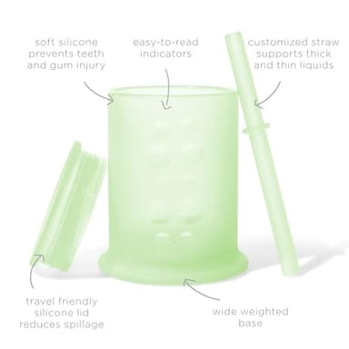 Olababy Silicone Training Cup with Straw Lid | Babies Water Drinking Cup | 6+ Mo Infant To 12-18 Months Toddler | Sippy Cup For Kids & Smoothie Cup | Baby Led Weaning (Kiwi, 5 oz) - Image 2
