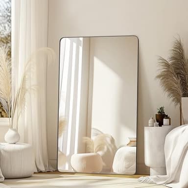Delma Black Framed Bathroom Vanity Mirror for Over Sink, 50x30 Inch High-Definition Wall Mirror with Horizontal/Vertical Hanging, Durable Rust-Resistant Bathroom Mirror for Modern Decor (Black) - Image 3