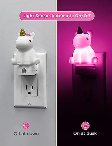 L LOHAS LED Night Light for Kids, [2 Pack] Plug in Night Light with Dusk to Dawn Sensor, LED NightLights, Nursery Nightlight, Birthday Gifts for Girls, Kids, Room Decor - Image 2
