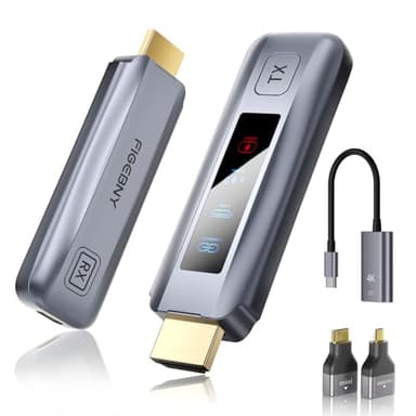 FIGEBNY Wireless HDMI Transmitter and Receiver 4K Larger LED Screen Display, Wireless HDMI Extender Sender HD 5G 165FT Streaming Media Video/Audio/File for PC/Laptop/Projector/TV Box/Camera Gray - Image 1