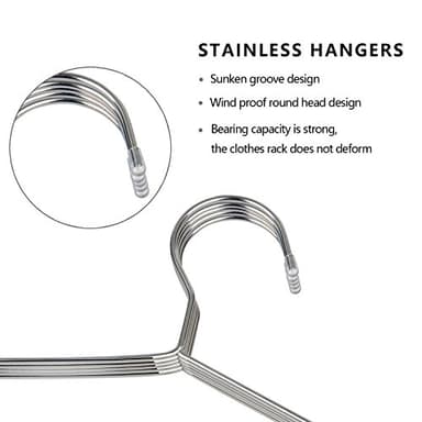Fayleeko Wire Coat Hangers 40 Pack Strong Heavy Duty Stainless Steel Metal Ultra Thin Space Saving Clothes Hangers 16.5 Inch - Image 8