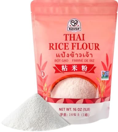 52USA Thai Rice Flour 1 Pound, 16 Ounce (Pack of 1), Rice Flour for Baking or Cooking, Product of THAILAND, All Natural White Rice Flour 1 Pound - Image 1