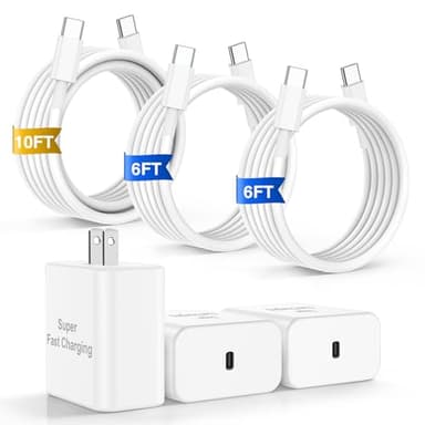 Fikeloy iPhone 17 16 Pro Max Charger Fast Charging, 45W Super Fast USB C Chargers for iPhone 16 (6FT+6FT+10FT) Type C Chargers Cord with Fast Charger Block for iPhone 17/16/15 Series/iPad/ GalaxyS24 - Image 1