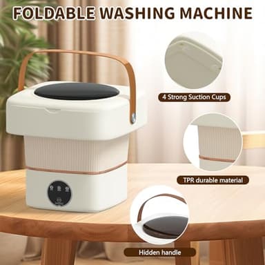 Portable Washing Machine, Mini Washer 4.5L Upgraded With Spin Basket, 3 Cleaning Modes Folding Washing Machine Suitable for Small Clothe, Design Ideal for Apartment, Home, Hotel (White) - Image 2