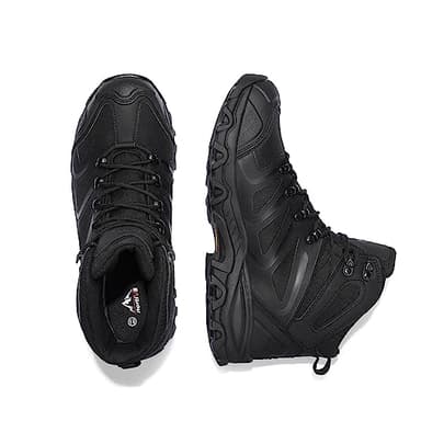 NORTIV 8 Men's Ankle High Waterproof Hiking Boots Outdoor Lightweight Shoes Trekking Trails Armadillo,Size 11W,All Black,160448_M - Image 4