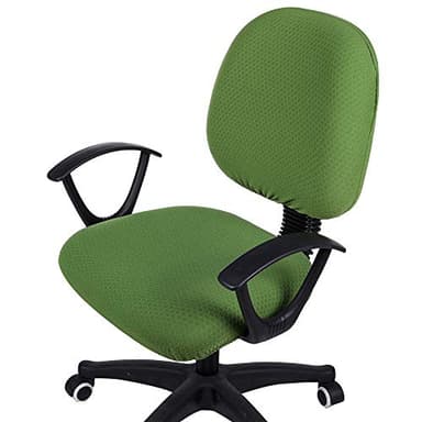 Smiry Stretch Jacquard Office Computer Chair Covers, Removable Washable Universal Desk Rotating Chair Slipcovers Protector, Seat + Backrest Cover, Olive Green - Image 1