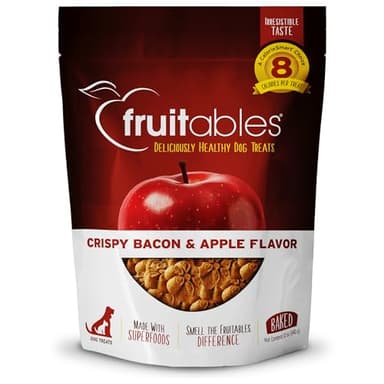 Fruitables Baked Dog Treats, Healthy Pumpkin Treat for Dogs, Low Calorie & Delicious, Free of Wheat, Corn and Soy, Made in the USA, Apple and Crispy Bacon Flavor, 12oz - Image 1