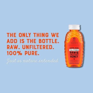 Nate's California 100% Pure, Raw & Unfiltered Honey - 16 oz. Squeeze Bottle - All-natural Sweetener - Image 2