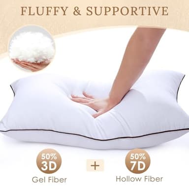 HUXMEYSON King Size Pillows Set of 4, Luxury Hotel Bed Pillows Set with Down Alternative Filling for Side and Back Sleepers - Image 3