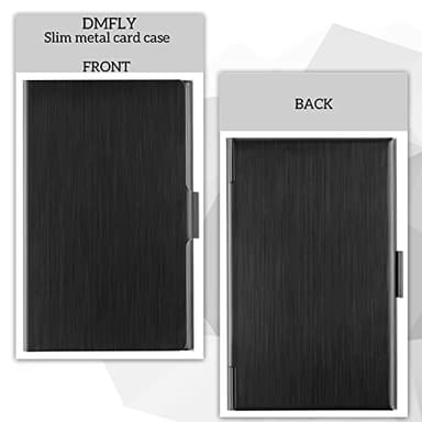 DMFLY Slim Business Card Case for Men & Women, Pocket Metal Case, Professional Stainless Steel Business Card Holders, Purse Name Card Holder, Buckle Style Shut, Black - Image 4