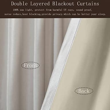 100% Blackout Ivory Off White Velvet Curtains 96 inch Long for Living Room,Set of 2 Panels Liner Rod Pocket Back Tab Thermal Window Drapes Room Darkening Heavy Decorative Curtains for Bedroom - Image 5