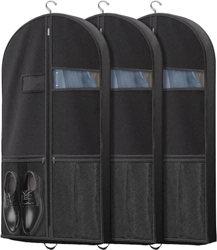 Travel Garment Bag with Zipper Pocket, Suit Bag for Suits, Dresses, Coats - Image 1