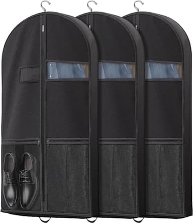 Travel Garment Bag with Zipper Pocket, Suit Bag for Suits, Dresses, Coats - Image 1