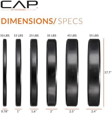 CAP Barbell 2-Inch Olympic Bumper Plate Weight Set with 6 Post Rack | 100-370 lbs | Multiple Options - Image 5