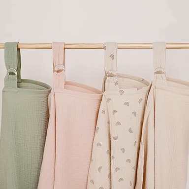 MairMore Muslin Nursing Covers for Breastfeeding, Privacy Breast Feeding Cover with Arch Neckline for Mom and Baby, Breathable 100% Cotton Nursing Apron Multi-use Stroller Cover - Image 7