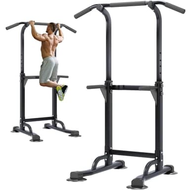 soges Power Tower Pull Up & Dip Station Multi-Function Home Strength Training Fitness Workout Station Height Adjustable, PSBB005-N - Image 1