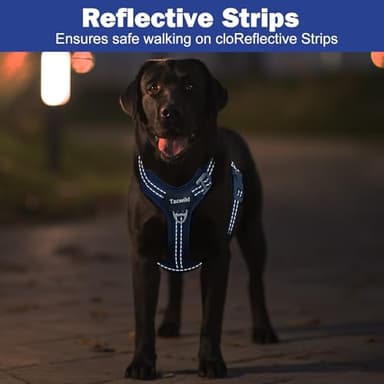Tacwild No Pull Dog Harness - Adjustable Reflective Dog Vest with Metal Snap, Soft Breathable Mesh No Choke Puppy Harness, Easy to Put on & Take Off (Blue-XL) - Image 6