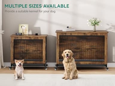 YITAHOME Dog Crate Furniture with Cushion, Dog Kennel Indoor with Wheels, 27" Dog Cage with Double Doors for Small Dog (Rustic Brown) - Image 8